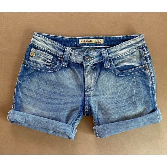 Big Star Casey K low rise‎ cut off roll cuff shorts sz 26 xl - Picture 2 of 7